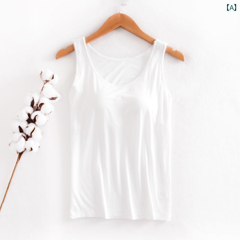 キャミソール 合わせやすい インナー レディース インナーに パッド入り ブラジャー 付き レディース ..