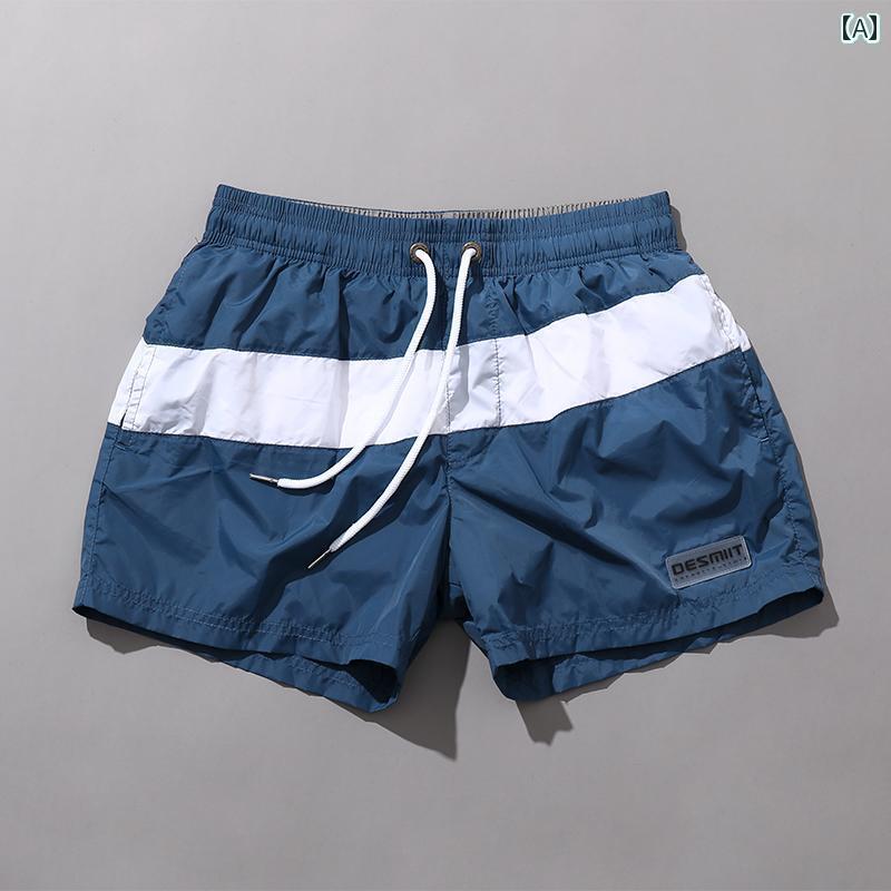 海パン メンズ 水着 メンズ ゆったり 水泳 パンツ 速乾 耐水性の ビーチ トランクス ーな カラー ブロックの 裏地 ランニング スポーツ カジュアル 7 分 丈 ショーツ