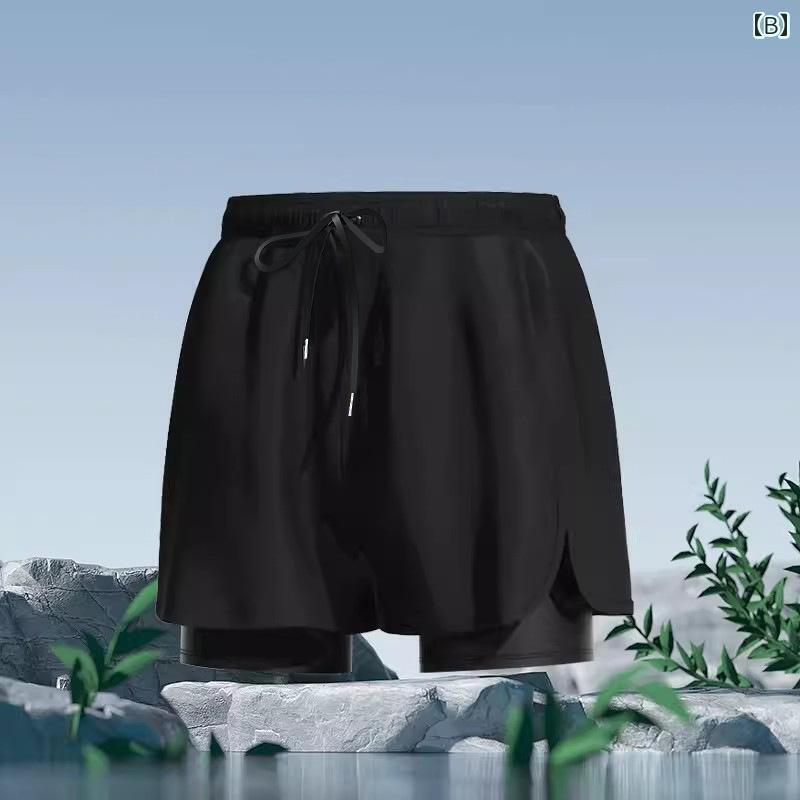 海パン メンズ 水着 メンズ 水泳 パンツ な 大人 速乾 ゆったり 恥ずかしくない 二 層 構造の 3 ビーチ トランクス 伸縮性の ある 肌に 優しい 水着