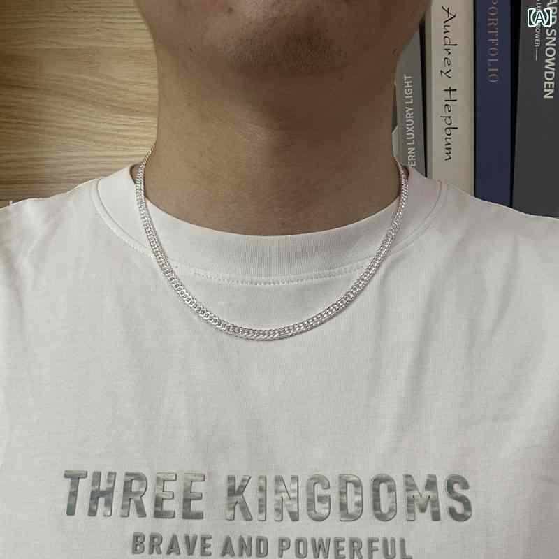 ハワイアン ブレスレット メンズ 999 スター リング シルバー メンズ ホイップ ネックレス ソリッド キ..