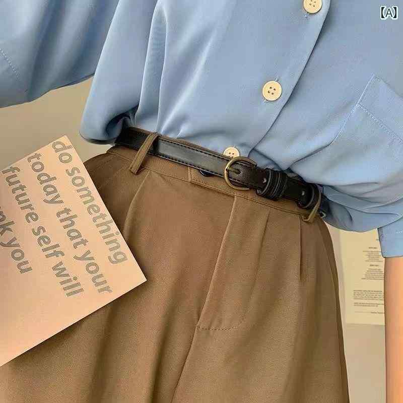 レディースベルト エレガント 小さい ベルト レディースジーンズ 女性 2025 薄型 レトロ 装飾 ブラウン