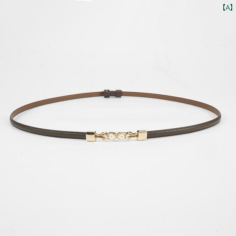 レディースベルト エレガント レディース ベルト シンプル 茶色の ファッション 装飾 ドレス シャツ アウター 着用 ウエスト 細い