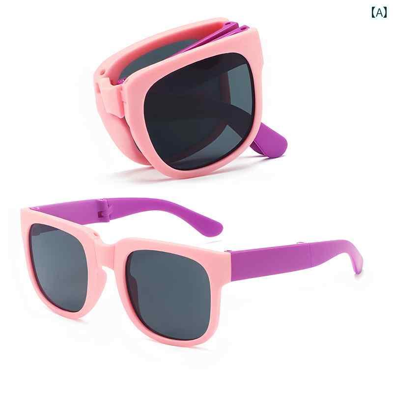 キッズ用 かわいい サングラス 子供用 アウトドア サングラス 折りたたみ 式 ファッション 紫外線 防止..