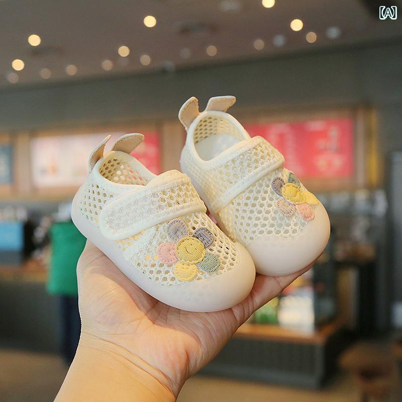 涼しい ベビーサンダル 靴 女の子用 ベビー メッシュ サンダル 春夏 シューズ 6 ～ 12ヶ月 幼児 通気性 8