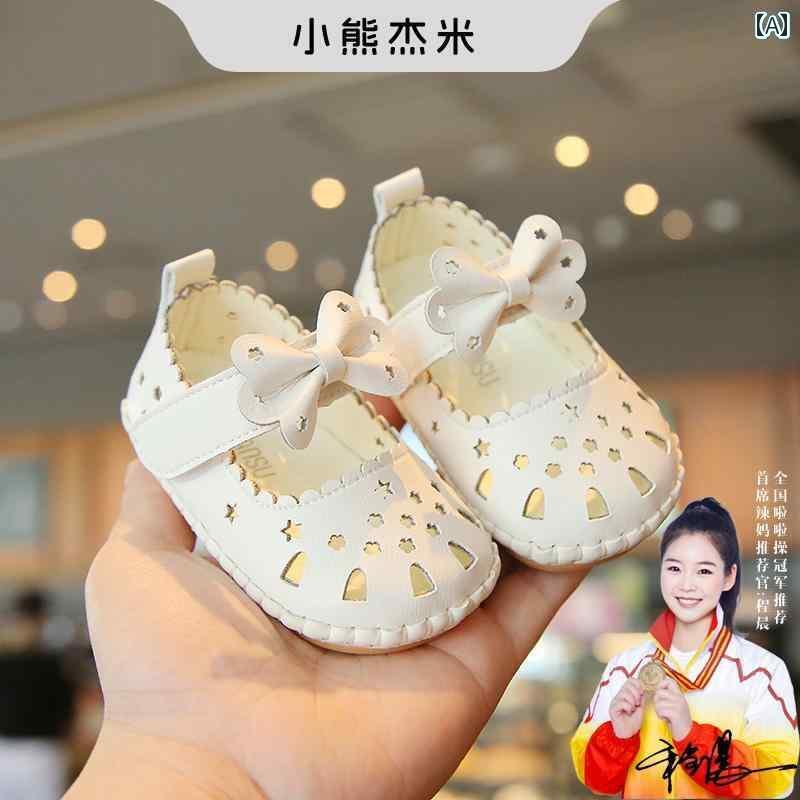涼しい ベビーサンダル 靴 夏用 1歳の 女の子用 サンダル つま先 閉じ 6 ～ 12ヶ月の 赤ちゃん用 プリンセス シューズ ソフト ソール エレガントの スタイル 幼児用 8