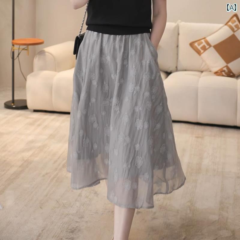 ハイウエスト スカート レディース 2025夏の レディースファッション プリント スカート 大きいサイズ ..