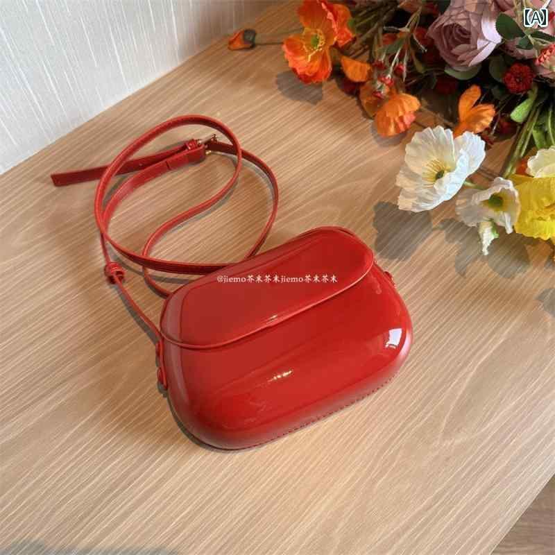 パーティーバッグ レディース 【 ミラー 付き キャンディ カラー シェル バッグ】 キュートで 万能な 4 色 無地 スモールクロス ボディバッグ 光沢の ある ショルダーバッグ スマートフォン バッグ 女性用