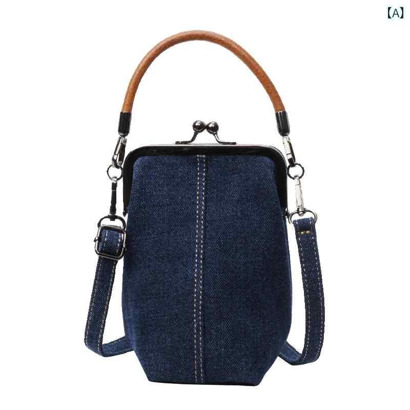 パーティーバッグ レディース Mumu Liangpin デニムバッグ スマートフォン バッグ クロス ボディバッグ 文学 ハンドバッグ 通勤 レディースバッグ