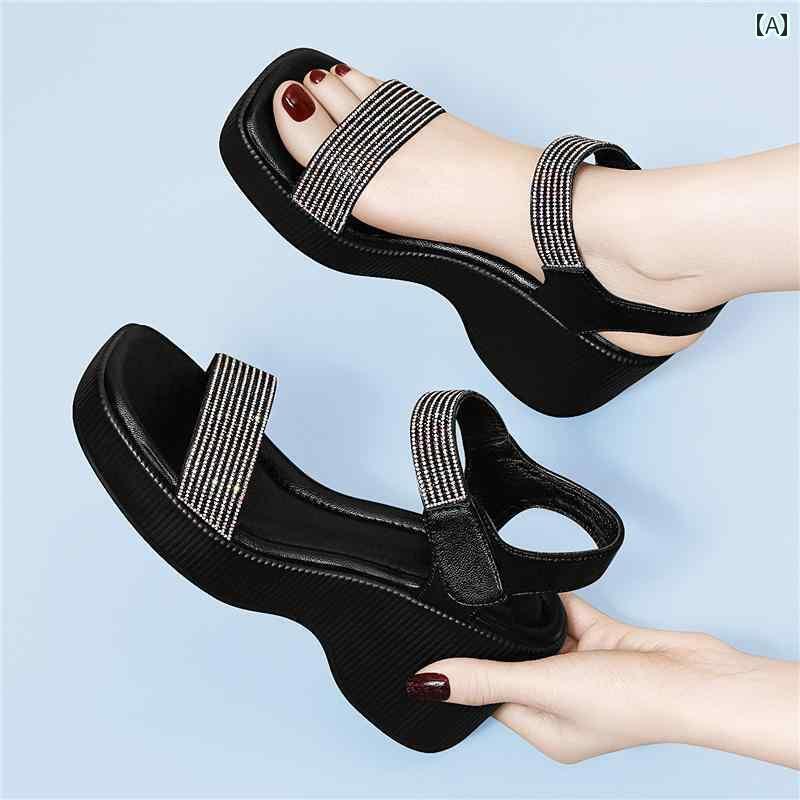 履き心地抜群 レディース サンダル 女性用 ファッション ハイヒール ローマ サンダル 2025夏の新 アウトドア プラット フォーム ウェッジ ヒール 厚底 スポーツ