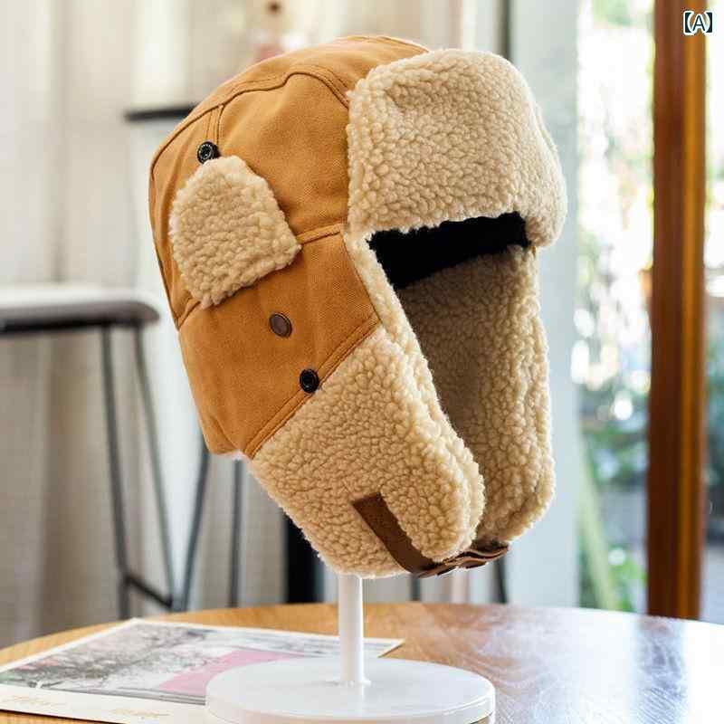 パイロット キャップ メンズ パイロット コットンハット 雷 鋒 帽子 メンズ 冬 レディース 防風 防寒 ..