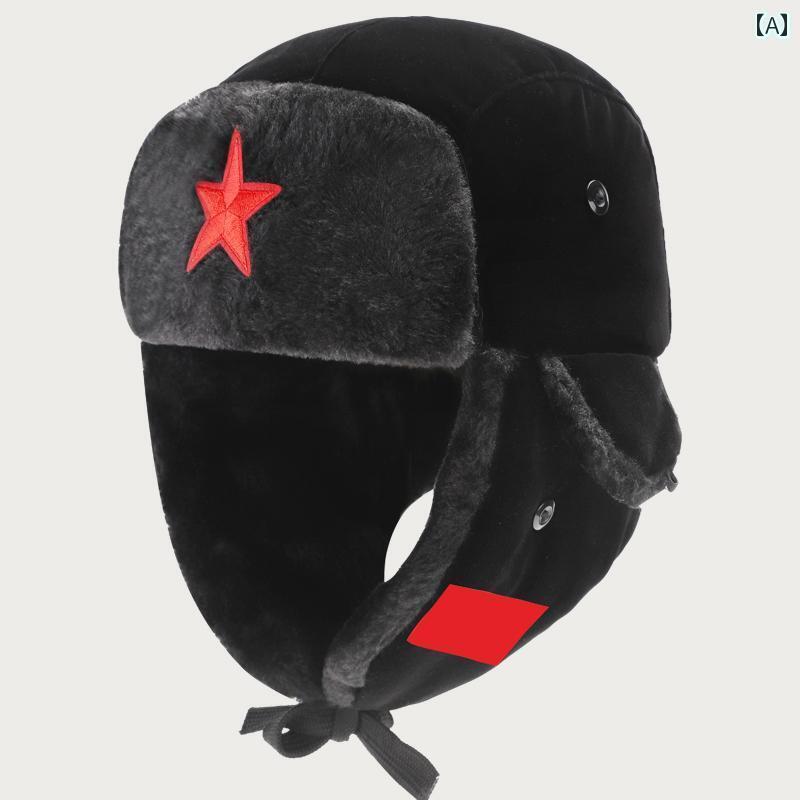 パイロット キャップ メンズ Lei Feng 帽子 メンズ 秋冬 サイクリング 暖かさと 寒さから 守る アーテ..