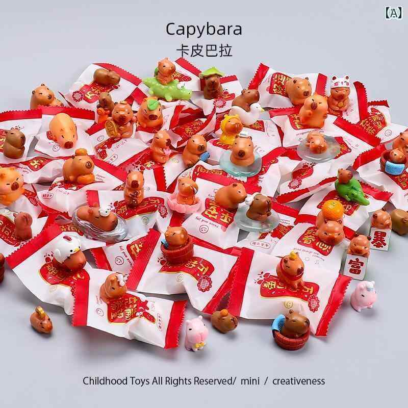 かわいい 飾り 雑貨 ミニ カピバラ ブラインド バッグ 人形 ボックス フィギュア かわいい 装飾品 女の子 おもちゃ 小さい ギフト
