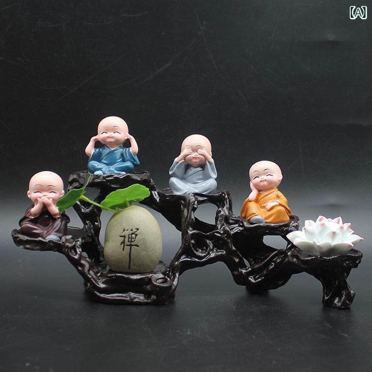 かわいい 飾り 雑貨 禅の 小さい 僧侶の ホームデコレーションの 装飾品 リビング ルーム ポーチ テレビ ワイン キャビネット オフィス デスク トップ ギ...