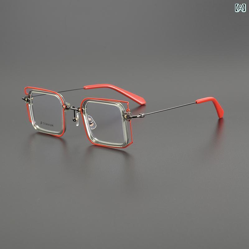 眼鏡 PC眼鏡 な ファッション メガネ フレーム 個性的な 軽量の 二 重層 スクエア メンズ レディース ..