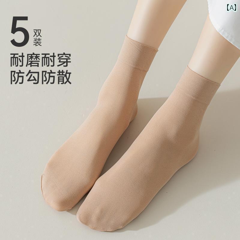 ストッキング 靴下 レディース ショート マ オレ ンの ゆったり 靴下 夏用の 薄手 ショートストッキング 複数の 色 快適で 通気性に 優れています