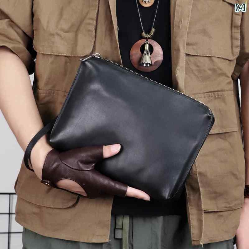 クラッチバッグ メンズ おしゃれ 革大容量 クラッチバッグ 男性用第一層 牛革 ロング ジッパー 財布 カ..