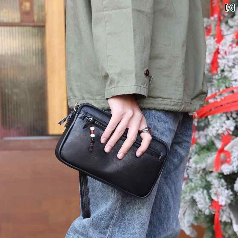 クラッチバッグ メンズ おしゃれ Wanye メンズ ハンドバッグ 革 牛革 ビジネス カジュアル クラッチバ..