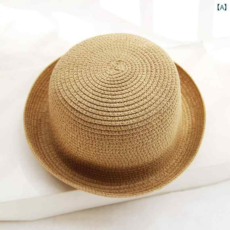 キッズ用 サンハット 日焼け防止 帽子 韓国 子供用 麦わら 帽子 男の子と 女の子 サンハット ベビー ハ..