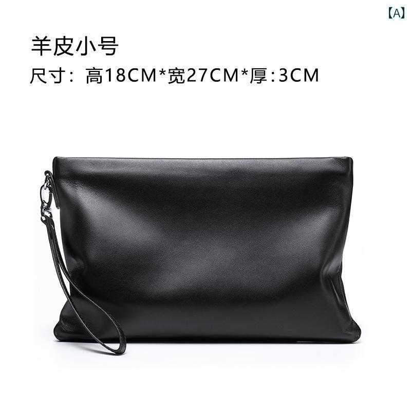 クラッチバッグ メンズ おしゃれ シープスキン ハンドバッグ メンズ 封筒 バッグ クラッチバッグ ソフ..