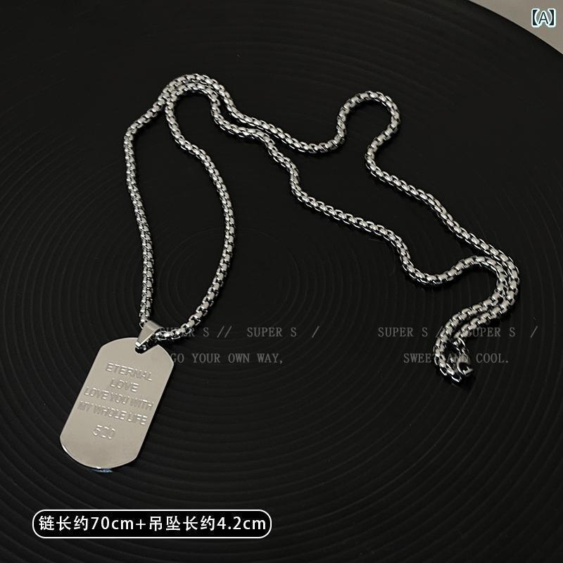 ネックレス メンズ ジュエリー Heixiazi チタン 鋼 ペンダント ネックレス ロング 犬 軍事 セーター チ..