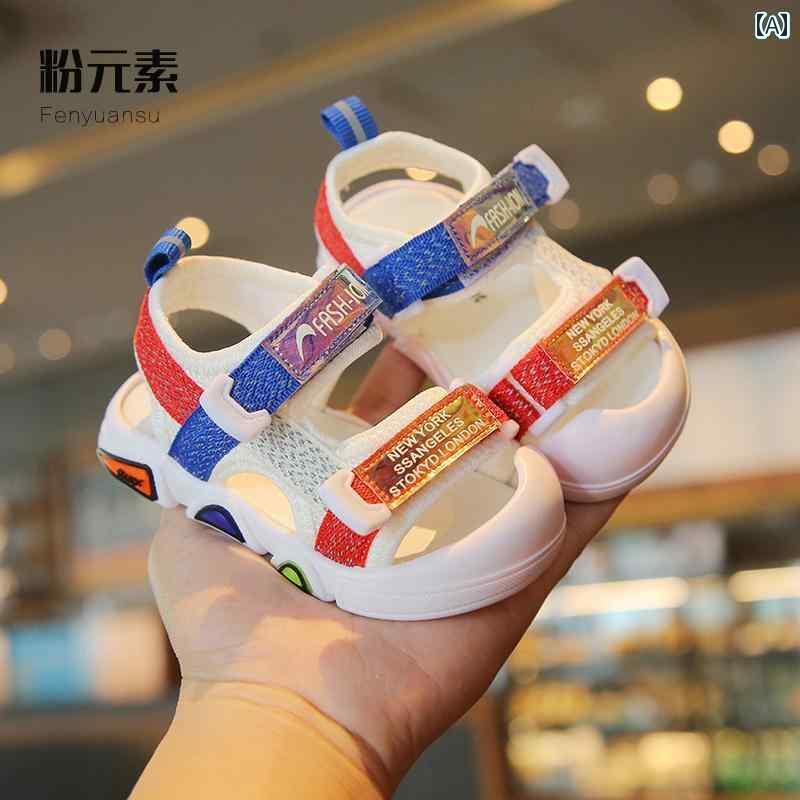 赤ちゃん用 靴 男の子用 ベビー サンダル メンズ 夏 用 包 頭 女の子用 子供用 スポーツ シューズ 1歳 児用 ソフト ソール 歩行 学習