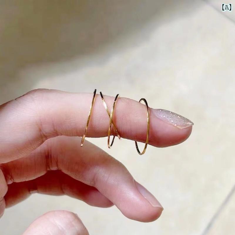 ピンキーリング 指輪 レディース 色褪せにくい 05 mm サイズ プレーンリング。 重ね 付けも できる 18 金 ゴールドの 人差し指 リング チタン スチール ピン キー リングなどどんな シーンにも 合わせやすい リングです。