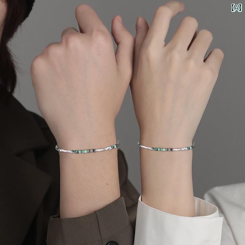 ブレスレット ジュエリー ラグジュアリー S925 シルバー カップル ブレスレット 高級 ブレスレットの ペア 彼氏への バレンタイン デーの 記念 ギフトに 最適