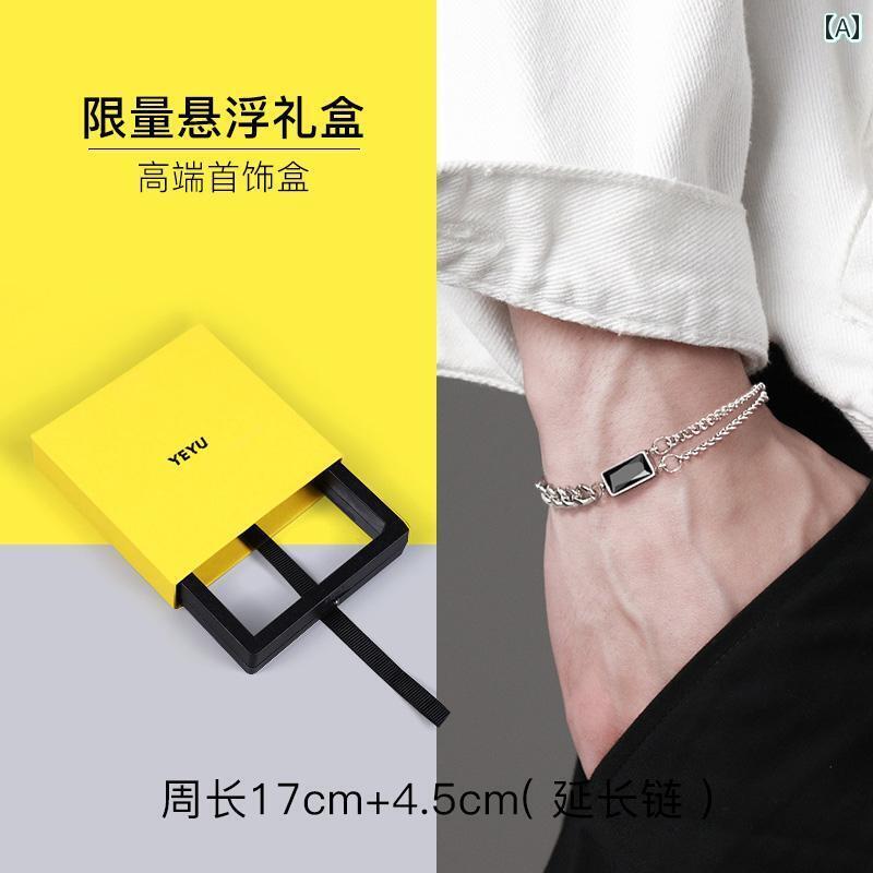 ブレスレット ジュエリー ラグジュアリー スター リング シルバーの メンズ ブレスレットな 万能な 男の子向け キューバ 産の ハイエンド シンプルで 寛大な な