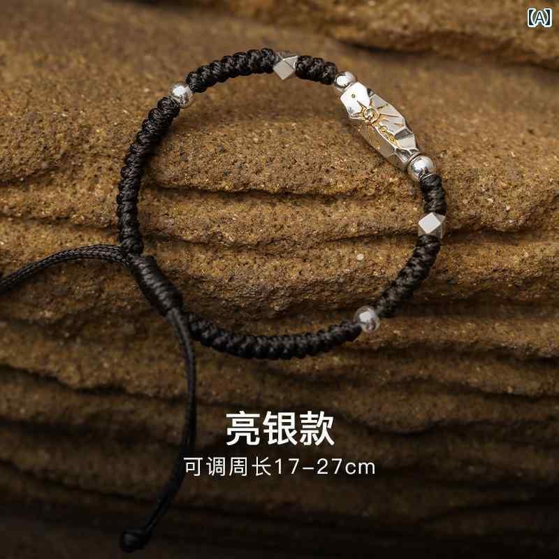 ブレスレット ジュエリー ラグジュアリー 男の子向け ウィッシング ストーン シルバーブレスレット。な メンズ向け スター リング シル..