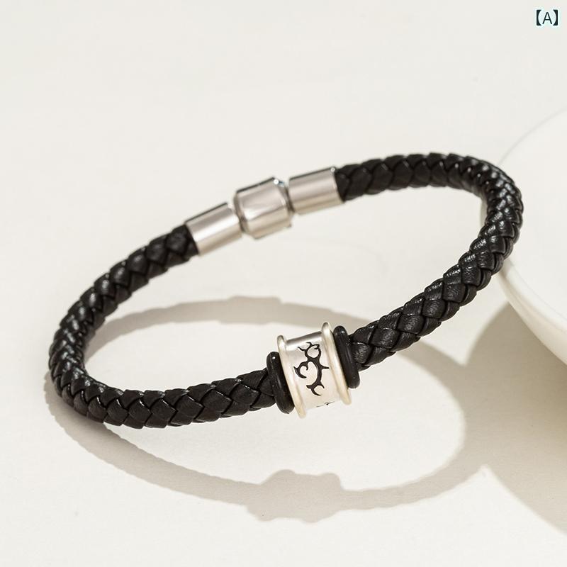 ブレスレット ジュエリー ラグジュアリー ソリッド S925 シルバー 信仰 転 写 ビーズ メンズ ブレスレット チタン 鋼 ハイエンド Zhoujia シルバーバックル