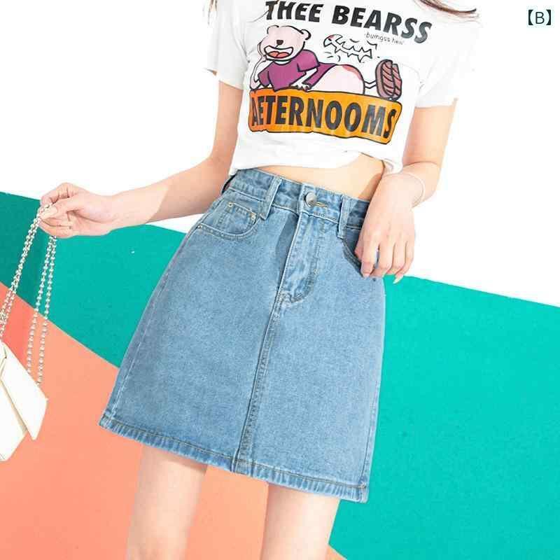 レディース スカート ショート丈 夏の レトロ ダーク ホット ガール デニムスカート ショート スカート レディース 薄手 小さい ハイウエスト ヒップ aライン