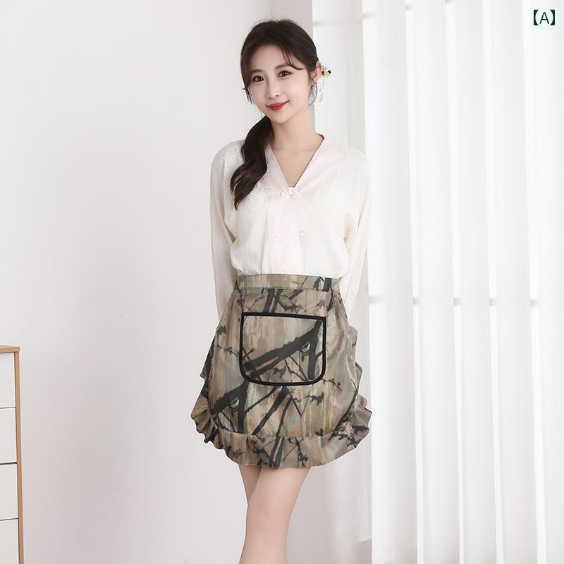 キッチン用 エプロン 屋外でも 着用 可能 つなぎ 服 防汚 防 油 防水 ケータリング 作業着 半身 丈 エプロン ウエスト スタイル