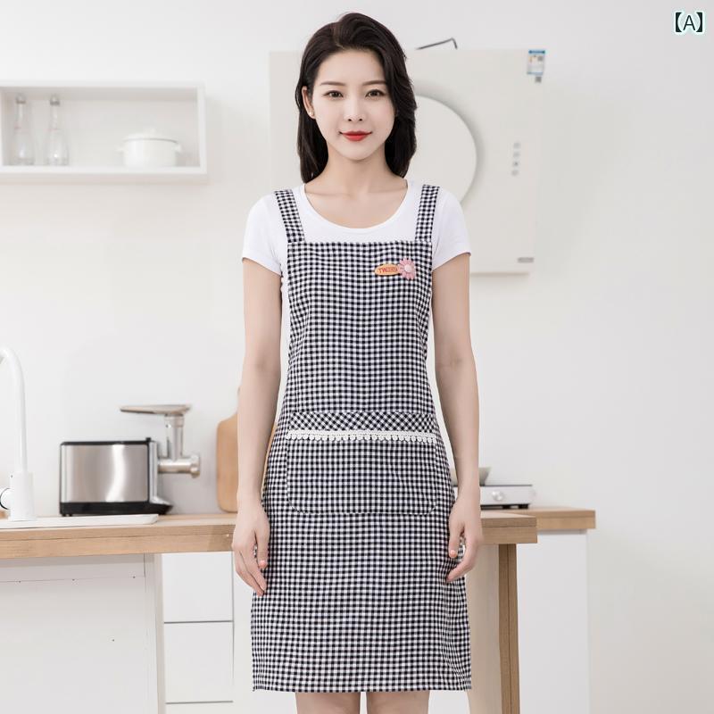 Sommelier Aprons - キッチン用 エプロン 韓国 家庭用 エプロン 小さい さわやか キッチン 調理 通気性の ある サスペンダー おしゃれな ウエストの 綿の オーバー オール 作業着