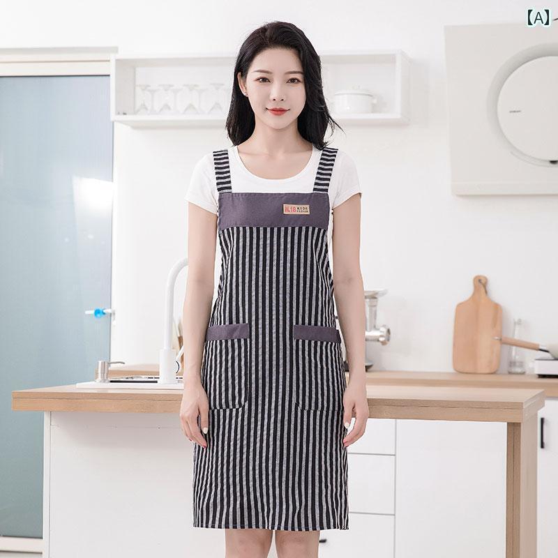 キッチン用 エプロン 綿 家庭用 キッチン エプロン 女性用 2024 新型 ホット ファッション 調理 専用 作業着 防水 オーバー オール ネット