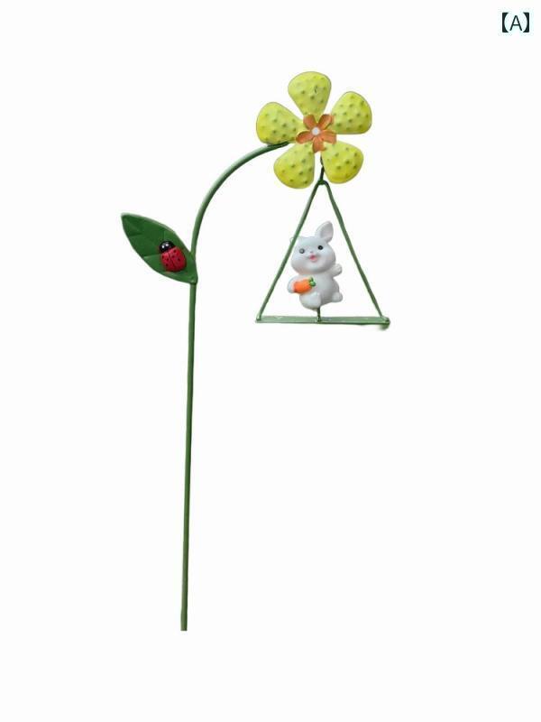 お庭 かわいい 飾り ガーデニング モーニング ガーデン 鉄製 植木鉢 ミニ 三角 ブランコ 飾り 植物 かわいい 庭(3)