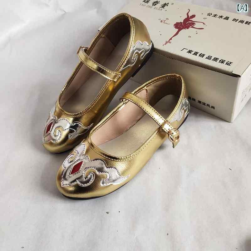 ダンスシューズ 子供用 バレエ ウイグル 族 チベット 族の ダンス シューズ 大人 子供用 ラテン 民族 ..