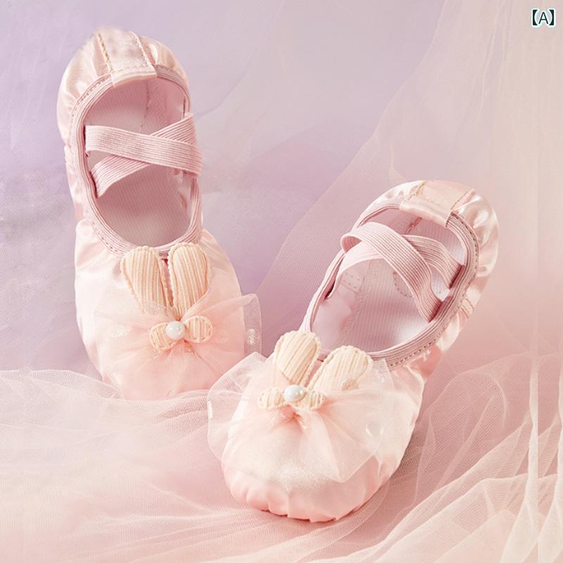 ダンスシューズ 子供用 バレエ 女の子向け ピンクの 子供用 ダンス シューズ ソフト ソール トレーニン..