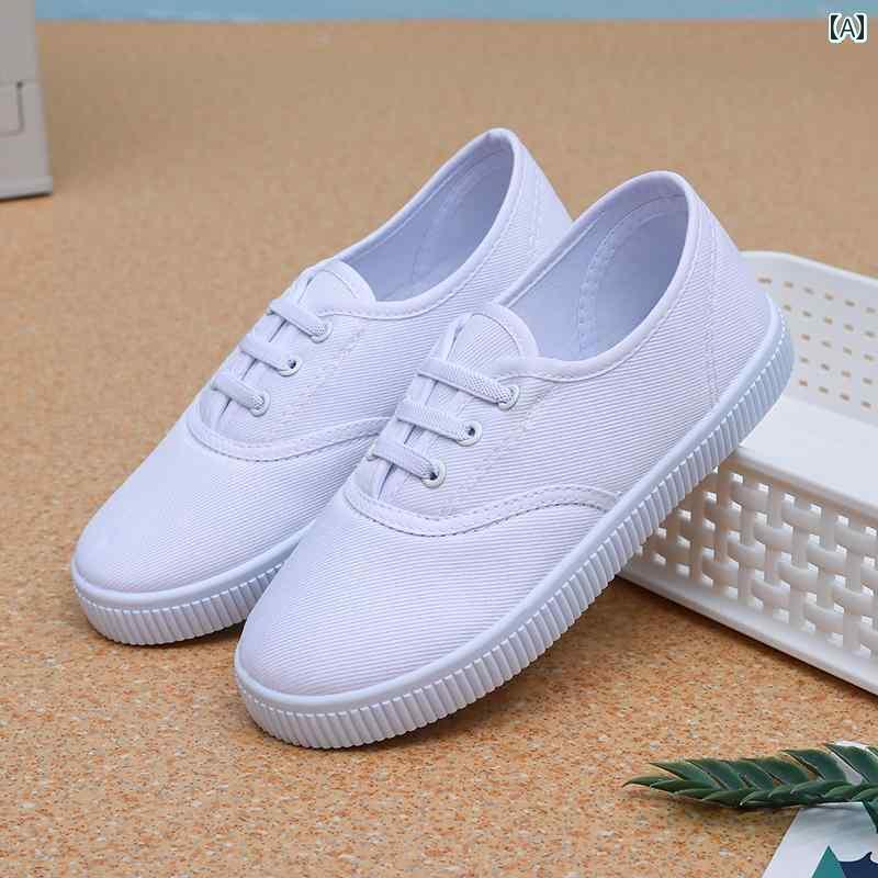 ダンスシューズ 子供用 バレエ 子供用 白い 靴 女の子用 布 男の子用 キャンバス シューズ 学生用 スニ..