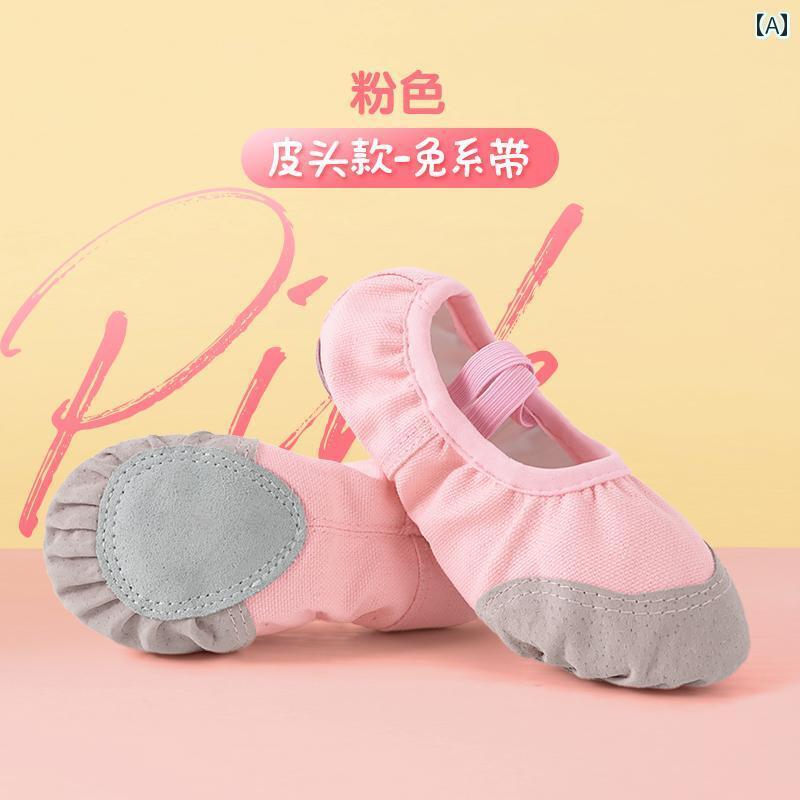 ダンスシューズ 子供用 バレエ 子供用 ダンス シューズ 女の子用 ソフト ソール トレーニング レッド ..