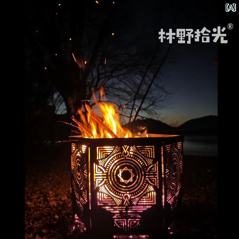 アウトドア キャンプ 多機能の 厚手 燃焼 テーブル ポータブル カード型 キャンプファイヤー 焙煎 ビー..