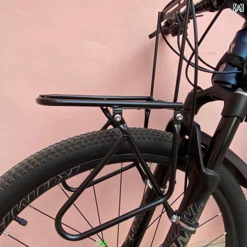 自転車 前かご バッグ マウンテンバイクの フロントシェルフ バスケット 自転車 カーゴ ラック 収納 野..