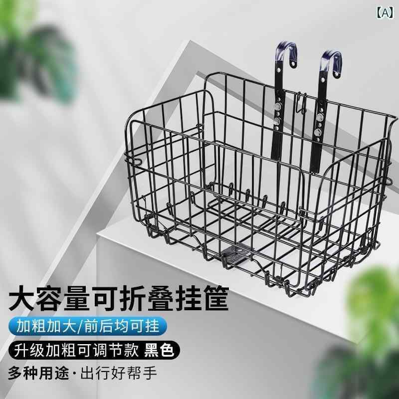 自転車 前かご バッグ マウンテンバイクの フロント バスケット 折りたたみ 式 電動 自転車 ヘッド リ..