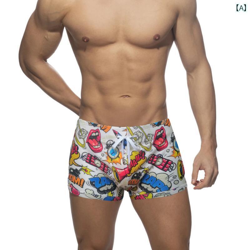 水着 スパッツ メンズ メンズ セクシー 水泳 パンツ ホワイト 水着 ビーチ ショーツ ボーイズ 大人用 ビキニ ボクサー ブリーフ