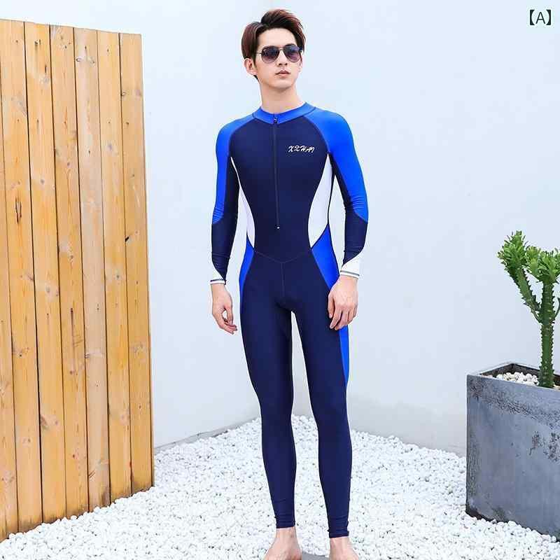 水着 スパッツ メンズ 男性用 ワンピース ダイビング スーツ プロ 仕様の 長袖 ズボン 全身 日焼け防止 速乾 温泉 水着 ティーンエイジャー向け