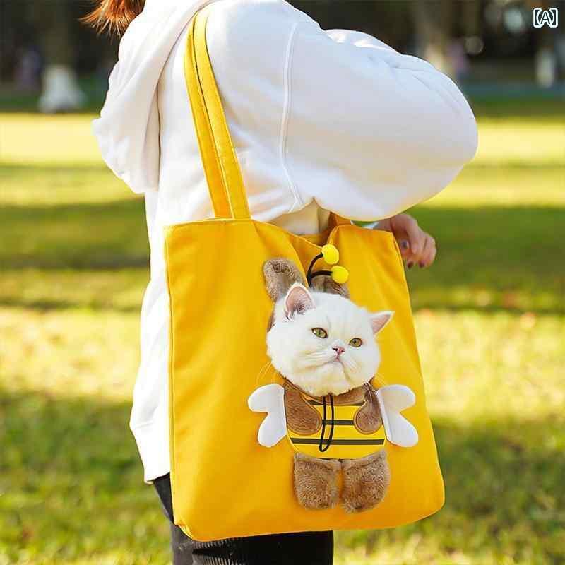 お出かけ 猫用 キャリーバッグ カート ペット用 お出かけ バッグ 猫用 斜め 掛け 手持ち 小型 犬用 頭 ..