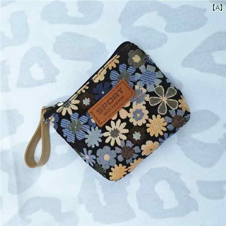 キーケース コンパクト 財布 女の子用 カードホルダー 高齢者用 イヤホン ホルダー 小銭入れ キーホル..