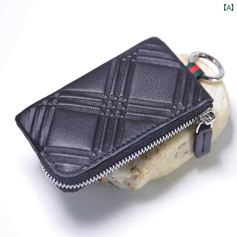 キーケース コンパクト 財布 ミニ 車 キー バッグ 小さい メンズ 革 ジッパー ウエスト ハンギング 牛革 レディース小銭入れ