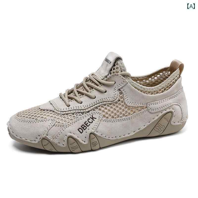 ウォーキング シューズ メンズ 希少な 牛 製品 大きいサイズ 婦人 靴 夏 通気性 メッシュ シューズ カジュアル レザーシューズ レディース サンダル