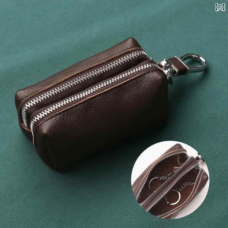 キーケース コンパクト 財布 キー バッグ メンズ レディースの大容量 車 収納 バッグ小銭入れ 革 多機能 ペンダント 2024 スタイル