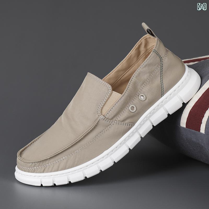 ウォーキング シューズ メンズ メンズ キャンバス シューズ メンズシューズ 夏の ファッション 通気性の ある スリッポン カジュアル 古風 布 靴 な